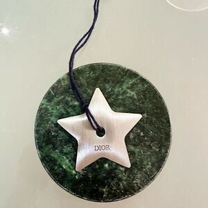 Dior Engraved Silver Metal Star Charm
